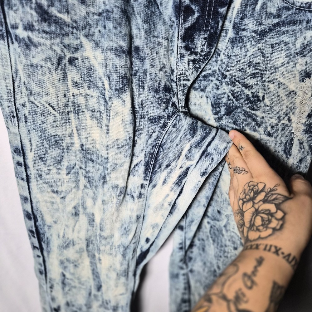 Acid Wash Black & White Women’s Jeans - Picture 3 of 11
